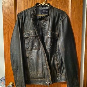 Lucky Brand men’s leather motorcycle jacket